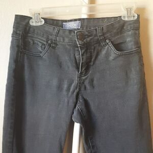 LONDON JEANS VINTAGE BLACK STRETCH LOW RISE FADED SKINNY JEANS SIZE 7